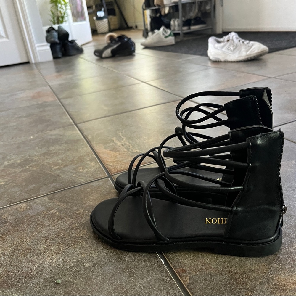 Black Strappy Sandals